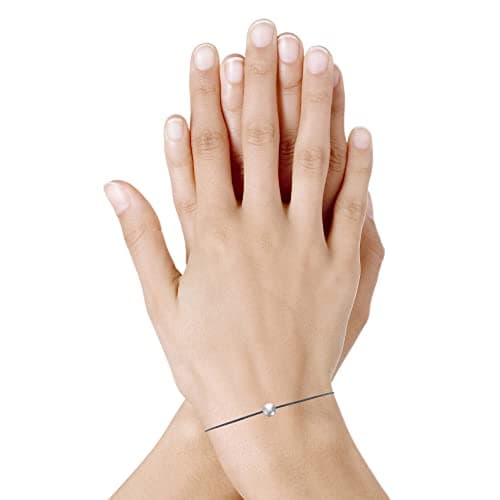 LES POULETTES BIJOUX Bracelet Argent 925 de Petite Perle pour Femmes Lien Élégant
