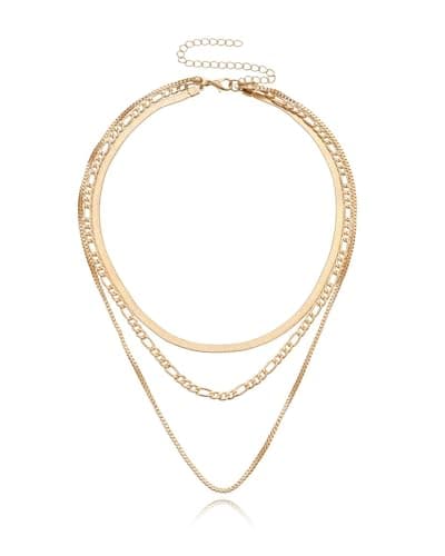 TPZORJX Lot de 3 colliers en acier inoxydable pour femme - Colliers empilables pour femmes, adapté aux danses et autres