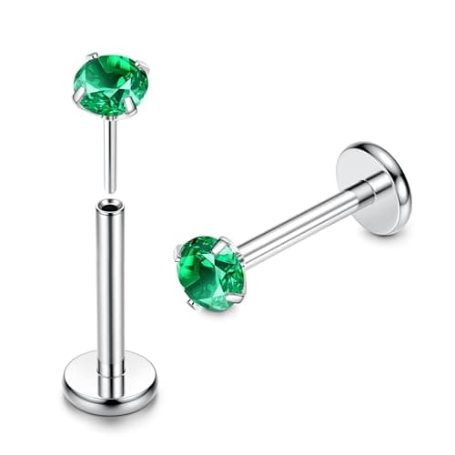 Adramata G23 Titane Piercing pour Tragus Homme Femme 16G 100% Recyclé — Vert