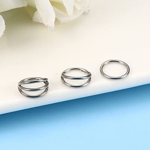 Anneau Clicker Adramata pour Piercing Femmes 18G 8mm 10mm Or Toné 100% RecycléSeptum Boucles D'oreilles en Acier Chirurg