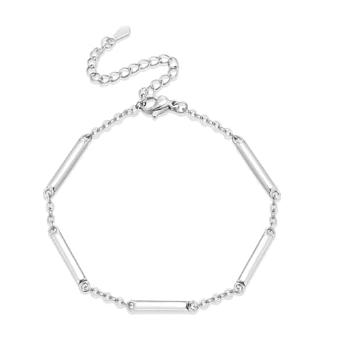 Bracelet Argent 925 Femme Étoile Lune Zircon Réglable Noël Anniversaire Diplômé Cadeaux Femme Fille — A-argent