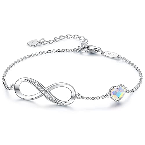 Bracelet LOUISA SECRET Femme Argent 925 Infini Noël Anniversaire Maman — Argent + aurore boréalis