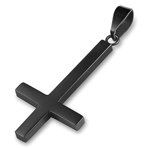Collier Adramata Inverse en Acier Inoxydable 24 Pouces Hommes Femmes Religieux Recyclé Longue Chaîne Reglable 100 Standa