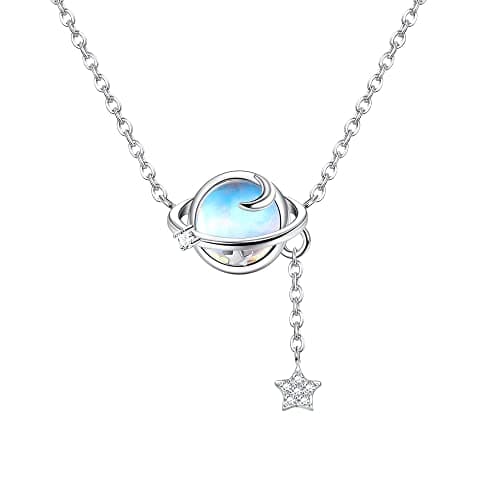 Collier Adramata Argent 925 Pierre de Lune Femme - Chaîne Cadeau Fête des Mères, Amie, Anniversaire Éco-responsable 100% — Style A