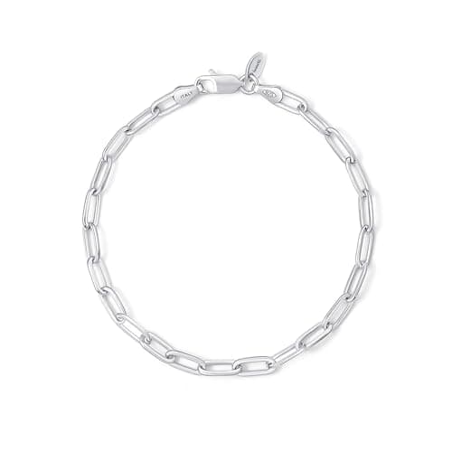 Amberta Bracelet Trombone en Argent Sterling 925 pour Femme | Bracelet Chaîne Massif | Accessoire pour Homme et Femme 18