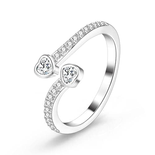 ALEXCRAFT Bague Argent 925 Femme Élégante et Hypoallergénique, Cadeaux de Bijoux pour Fille, Mère et Copine — D-argent