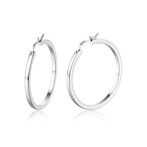 Adramata Boucles d'Oreilles Créoles Argent 14 Carats Plaquées Or Hypoallergéniques pour Femme et Homme  
Adramata Boucle
