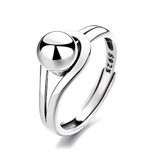 IMINI Bague ouverte en argent sterling 925 - Minimaliste et réglable - Pour femme - Idéale pour cadeau d'anniversaire ou