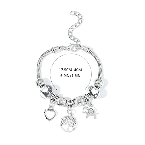Bracelet Yean argent perles d'arbre women and girls chaîne breloques pour accessoires casually-worn trendy-design 8mm