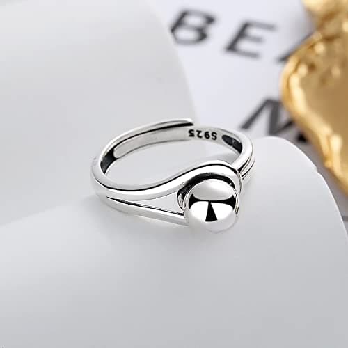IMINI Bague ouverte en argent sterling 925 - Minimaliste et réglable - Pour femme - Idéale pour cadeau d'anniversaire ou