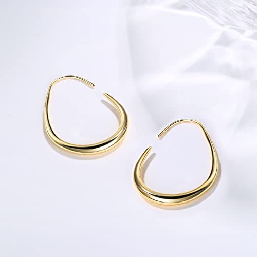 Adramata Boucles d'oreilles Plaqué Or 14k pour Femmes Cadeau Recycled | Style Créole Larme Feminin 100 Standard