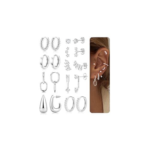 Adramata Or 14K Plaquées Boucles d'Oreilles Femme Créoles & Pendantes Helix Piercing|Rêve de Loup — Créoles-Argent