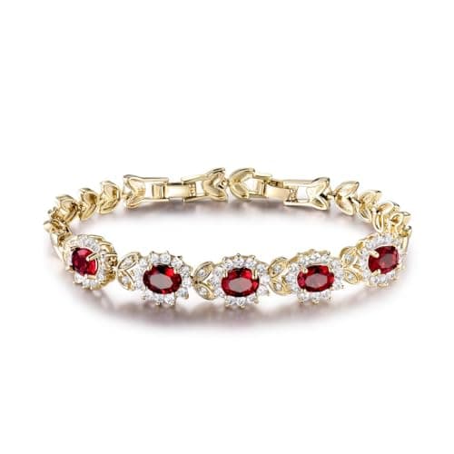 bracelet de princesse Diana femme or plaqué/cubique zircon faisant office de bijou aria 18k 0,5ct — Rubis Plaqué Or