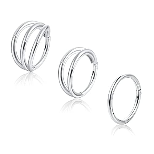 Anneau Clicker Adramata pour Piercing Femmes 18G 8mm 10mm Or Toné 100% RecycléSeptum Boucles D'oreilles en Acier Chirurg