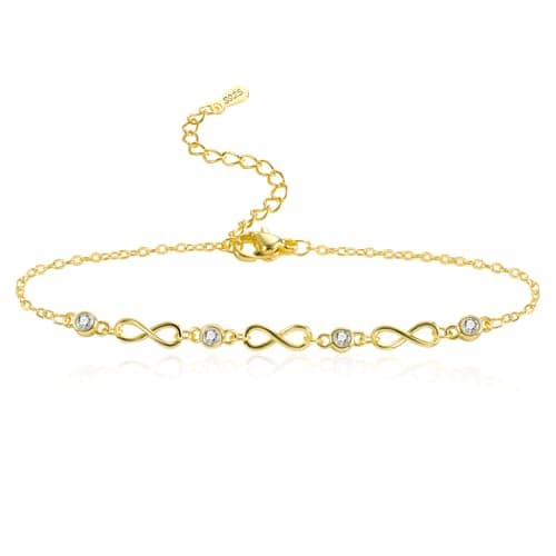 Bracelet Argent 925 Femme Étoile Lune Zircon Réglable Noël Anniversaire Diplômé Cadeaux Femme Fille — Infini-or