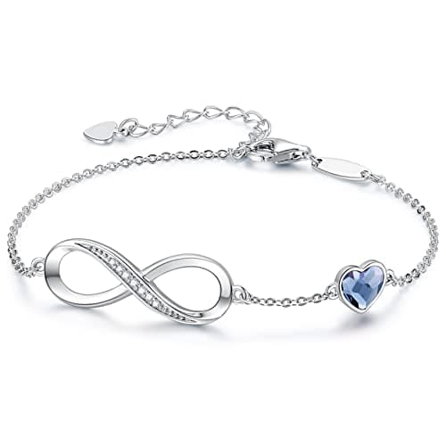 Bracelet LOUISA SECRET Femme Argent 925 Infini Noël Anniversaire Maman — Acier inoxydable + Bleu