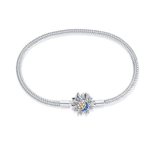 Bracelet en argent sterling 925 femme avec fermoir coeur Saint Valentin CMB051 — PAB005