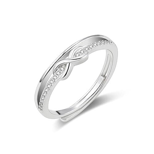 ALEXCRAFT Bague Argent 925 Femme Élégante et Hypoallergénique, Cadeaux de Bijoux pour Fille, Mère et Copine — F-argent