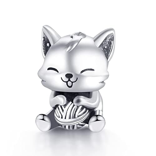 Amuefer 925 argent charms bracelet collier pendentif perles charmé papillons, amour, cadeaux pour mère anniversaire, tor — B-Gatto e gomitolo di lana