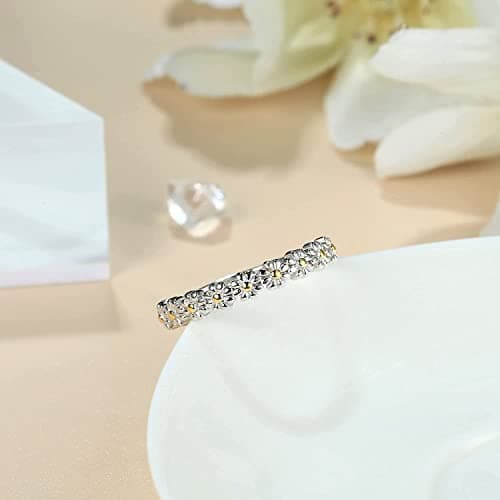 Bague Marguerites Plaqué Or Blanc Adramata Argent 925 Bijoux Femme
