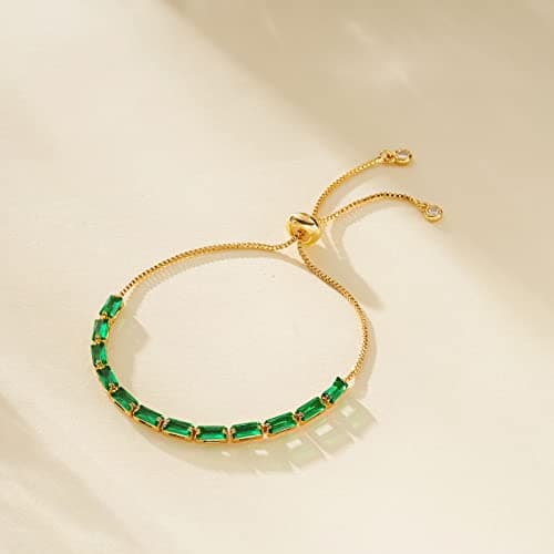 KissYan Bracelet en Or Galvanisé 14K Cubique Zirconia Femmes Accessoire Jouets Patron Classique Chic Événements Fête