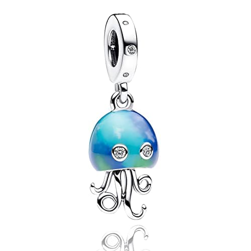 Amuefer 925 argent charms bracelet collier pendentif perles charmé papillons, amour, cadeaux pour mère anniversaire, tor — C-Méduses