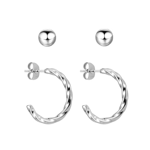 BONNYBIRD® Boucles d'Oreilles Acier Inoxydable Femme "BonnyClassic" - Résistance à l'eau & Bien Toléré Par la Peau | Or — BonnyTwist Argent