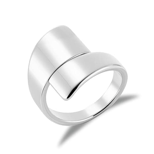 AlexCraft Bague Femme Or/Hypoallergéniques Épais Ajustable 14K Plaqué, Bague Empilables Goutte d'Eau Chunky pour Femme — K-ARGENT