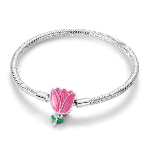 Aurevella Bracelet à Maillons Serpent en Argent Sterling 925 pour Femme avec Fermoir en Forme de Cœur | Cadeau de Noël P