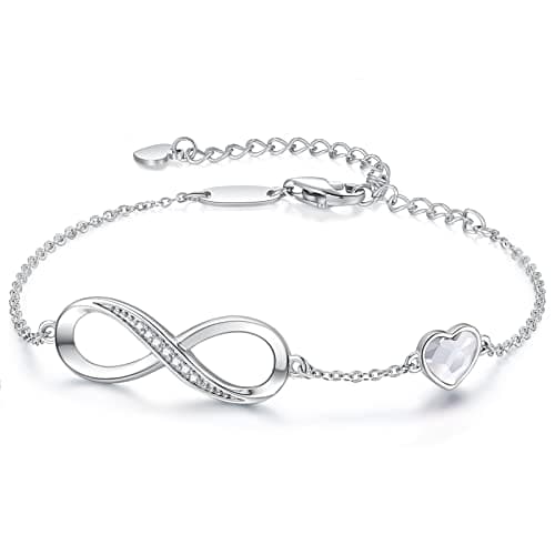 Bracelet LOUISA SECRET Femme Argent 925 Infini Noël Anniversaire Maman — Acier inoxydable + blanc