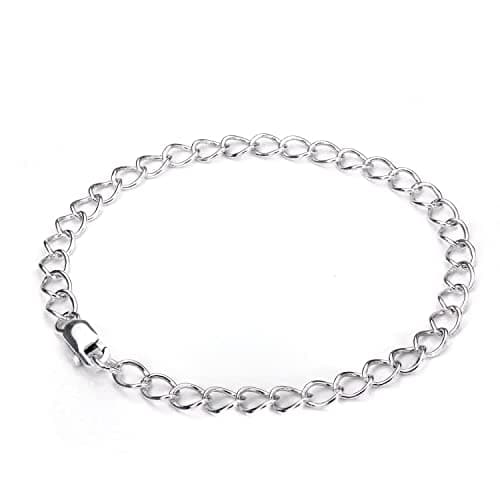 Boîte de joyaux en argent 925 pour charmes - Bracelet fermoir mousqueton 14-19cm - Accessoires de bijouterie