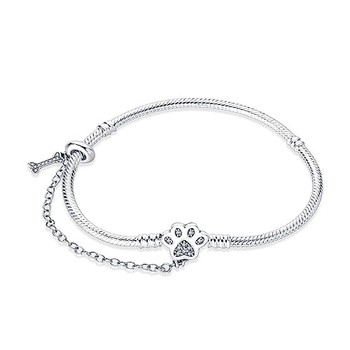 Bracelet en argent sterling 925 femme avec fermoir coeur Saint Valentin CMB051 — PAB003