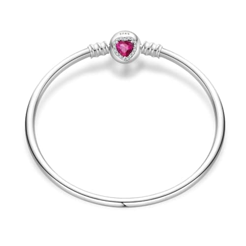 Aurevella Bracelet à Maillons Serpent en Argent Sterling 925 pour Femme avec Fermoir en Forme de Cœur | Cadeau de Noël P — Bracelet simple en forme de cœur pour fille