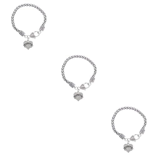 GALPADA Bijou Coeur Strass 5 Pièces Amitié Bracelet Couple Décoratif Charme Couleur Délicat — argentx3pcs