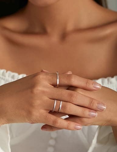 Adramata Anti Stress 3 Pces Bague Femme Acier Inoxydable pour Homme 316L Bague Spinner Recycled Claim Standard 100