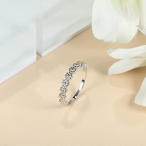 Bague Marguerites Plaqué Or Blanc Adramata Argent 925 Bijoux Femme
