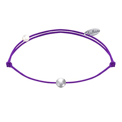 LES POULETTES BIJOUX Bracelet Argent 925 de Petite Perle pour Femmes Lien Élégant — Violet