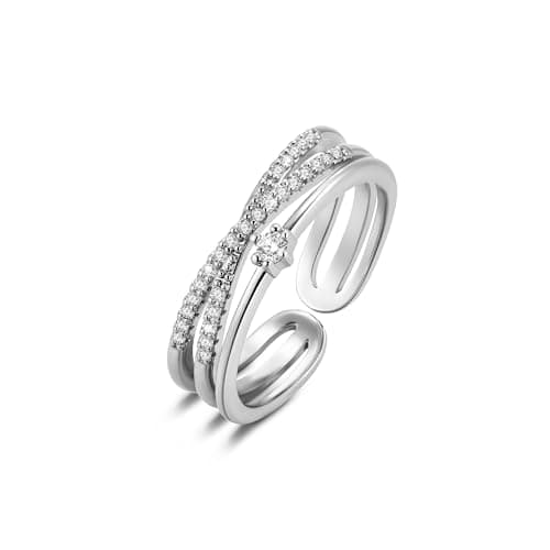 ALEXCRAFT Bague Argent 925 Femme Élégante et Hypoallergénique, Cadeaux de Bijoux pour Fille, Mère et Copine — L-argent
