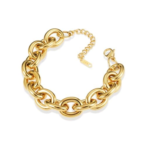 ALEXCRAFT Bracelet Argentée Femme Hypoallergénique, Épais et Hip Hop, Cadeau Idéal pour Femmes et Filles
ALEXCRAFT Brace — A-or