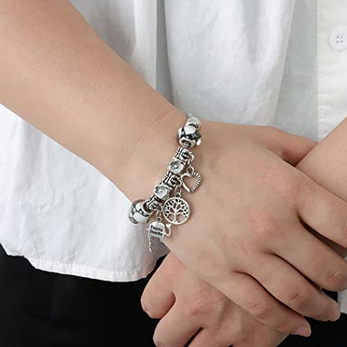 Bracelet Yean argent perles d'arbre women and girls chaîne breloques pour accessoires casually-worn trendy-design 8mm