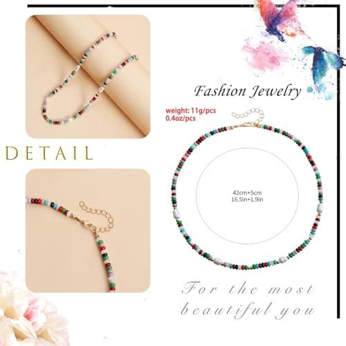 Collier tour de cou boho en perles de rocaille pour femmes FTCทัศ