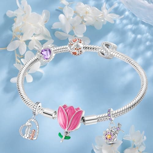 Aurevella Bracelet à Maillons Serpent en Argent Sterling 925 pour Femme avec Fermoir en Forme de Cœur | Cadeau de Noël P