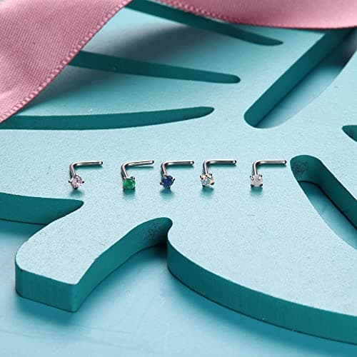 YADOCA 20G Piercing de Nez en Acier Chirurgical pour Femmes et Hommes - Petit Piercing Narine en Forme de Nez - 16 Pièce