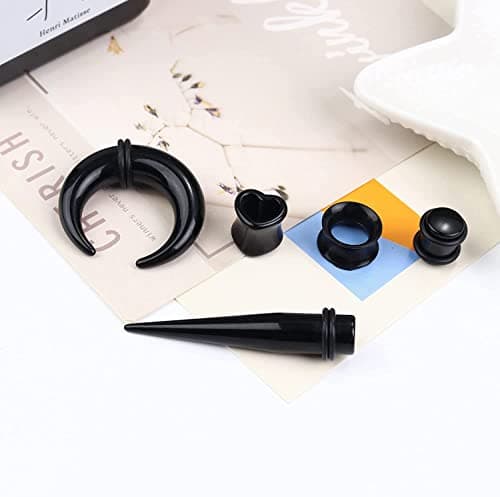 Adramata Expander Kit d'Oreille pour Femme et Homme Recycled | 80Pièces 14G-00G | Cônes et Bouchons en Silicone | Pierci