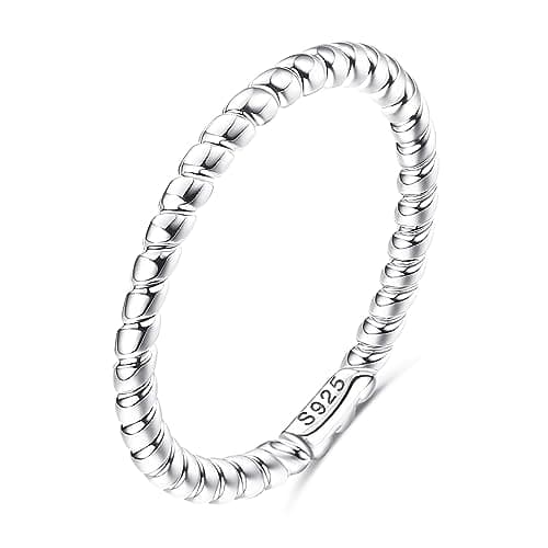 Bague en argent sterling 925 torsadée blancheplat de Milacolato pour femmes et filles, bague de fiançailles torsadée en