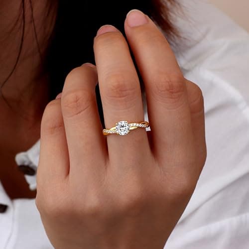 Bague Argent 925 Femme Reglable Zircone Cubique, Alliance Fiançailles Promesse, Cadeau Bijoux Recycled