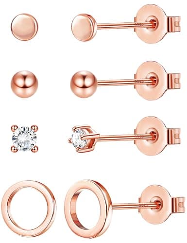 Adramata Boucles d'Oreilles Femme Argent 925 Hypoallergéniques | Cartilage Piercing Homme Argent/Or/Or Rose Recycled Cla