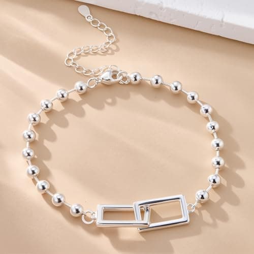 Bracelet Argent 925 Femme Étoile Lune Zircon Réglable Noël Anniversaire Diplômé Cadeaux Femme Fille