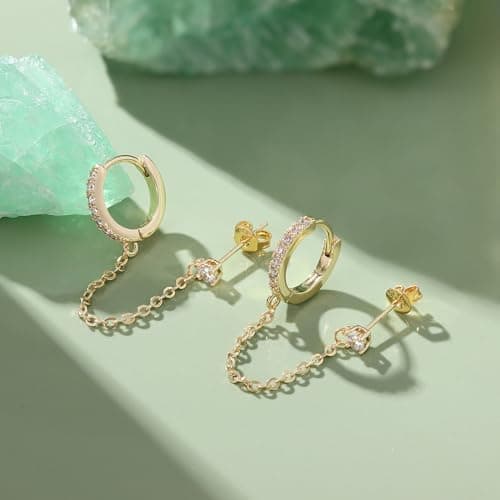 Adramata Boucles d'Oreilles Argent 925 Plaquées Or 14 Carats pour Femme Silicone Recycled Standard 100 Silicone