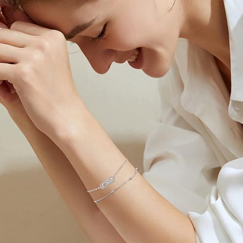 Bracelet Argent Sterling 925 Yinsen Femmes Reglable Cadeau Noël Anniversaire Fête des Mères Maman